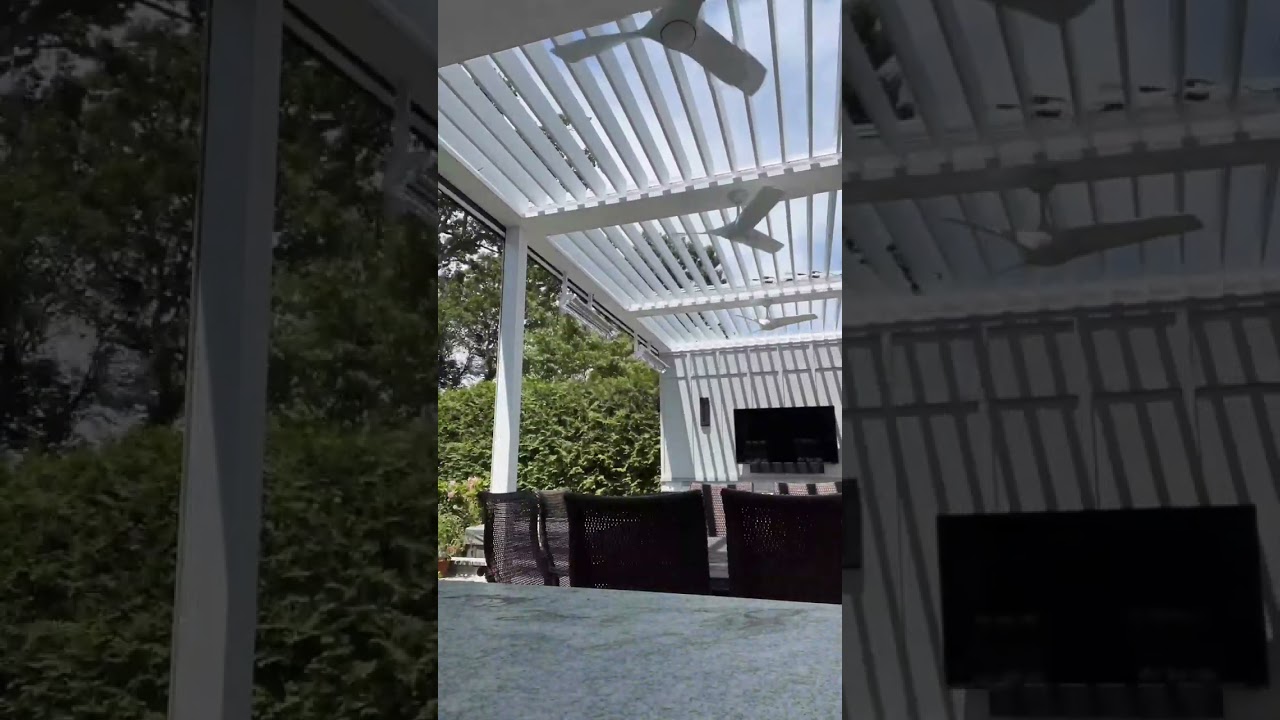 Add versatile shade and luxury with a louvered roof motorized pergola
