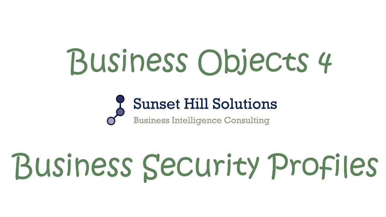 Business Objects 4x Information Design Tool - Business Security Profiles