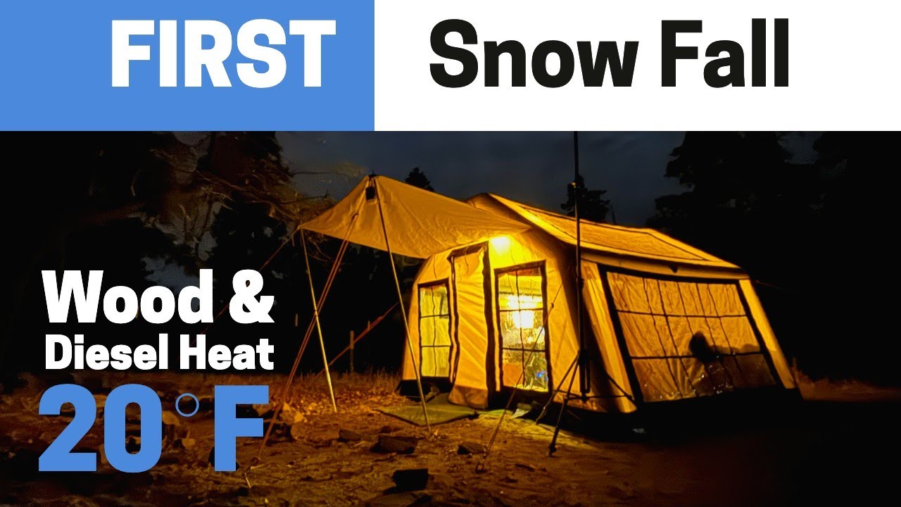 Freezing Temps and 50 MPH + Wind Gusts: Sonmez Outdoors Inflatable HOT Tent!