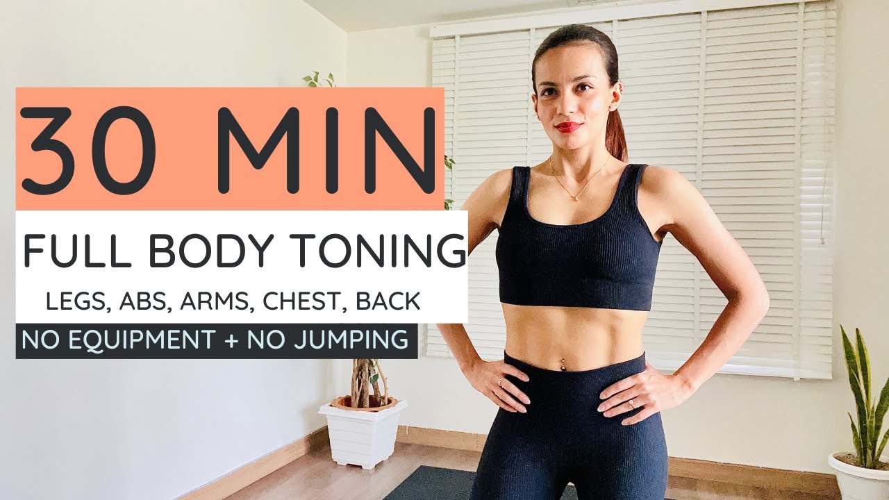 30 Minute FULL BODY TONING  Workout (No Equipment + No Jumping + No Repeat)