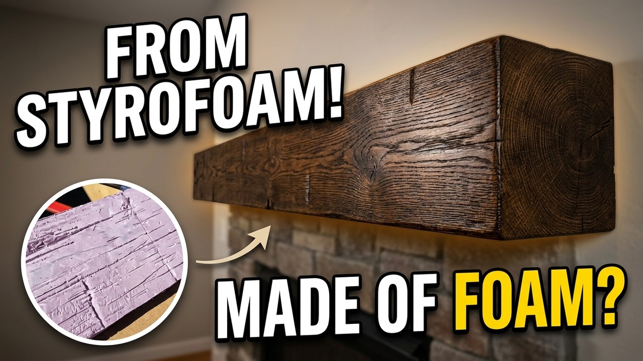 DIY (Styrofoam) Fireplace Mantel that looks like real Oak!