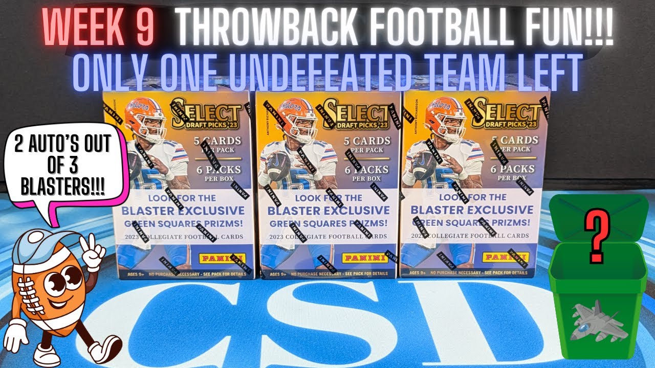 2023 Panini Select Draft Picks Blaster Box.  WEEK 9 Throwback Football Fun!!