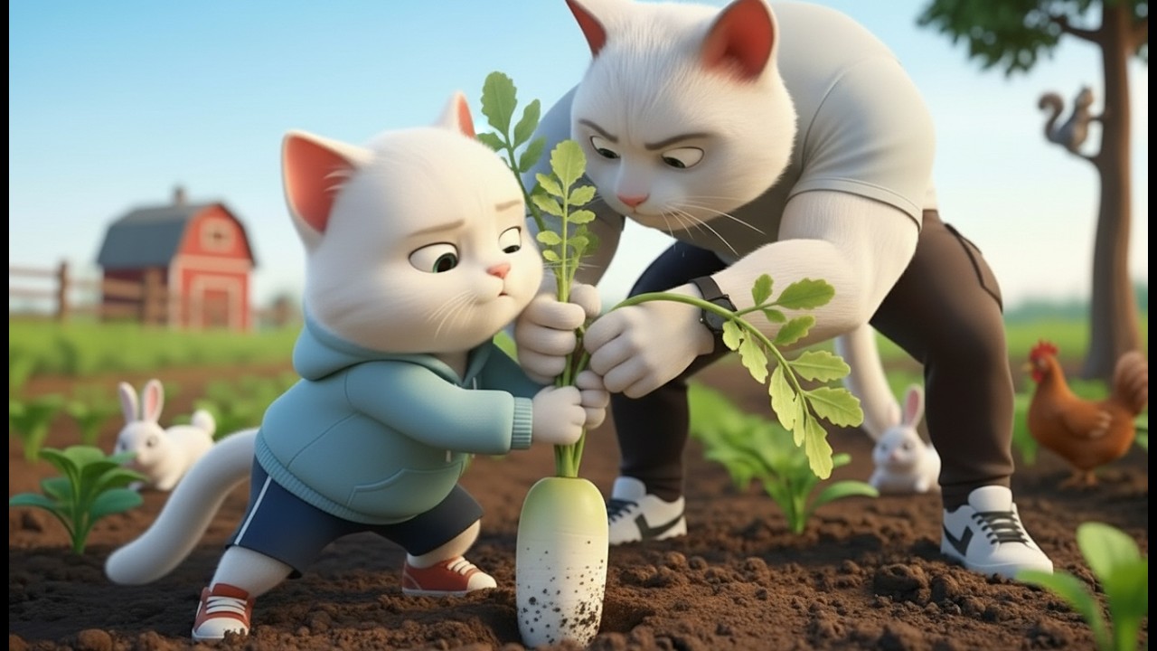 Kitten's Biggest Challenge The Giant Radish | Ai Cat Story