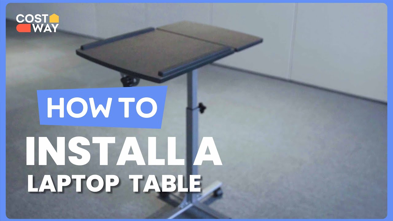 How to Install the Adjustable Angle Height Rolling Laptop Table | HW65679 #costway #howto