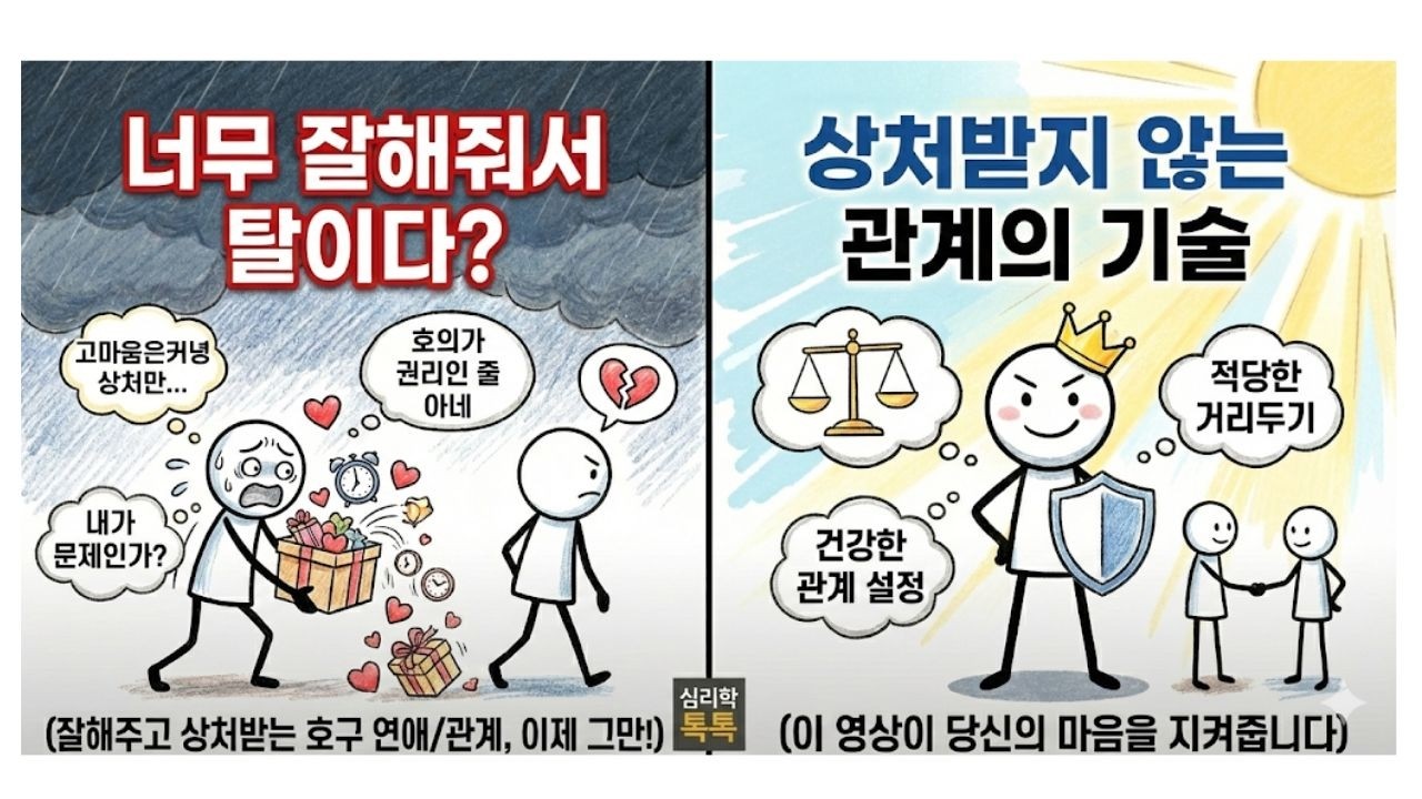 너무 잘해주지 마세요. 착한 사람이 결국 뒤통수 맞는 심리학적 이유[고마움 모르는 사람들의 심리]