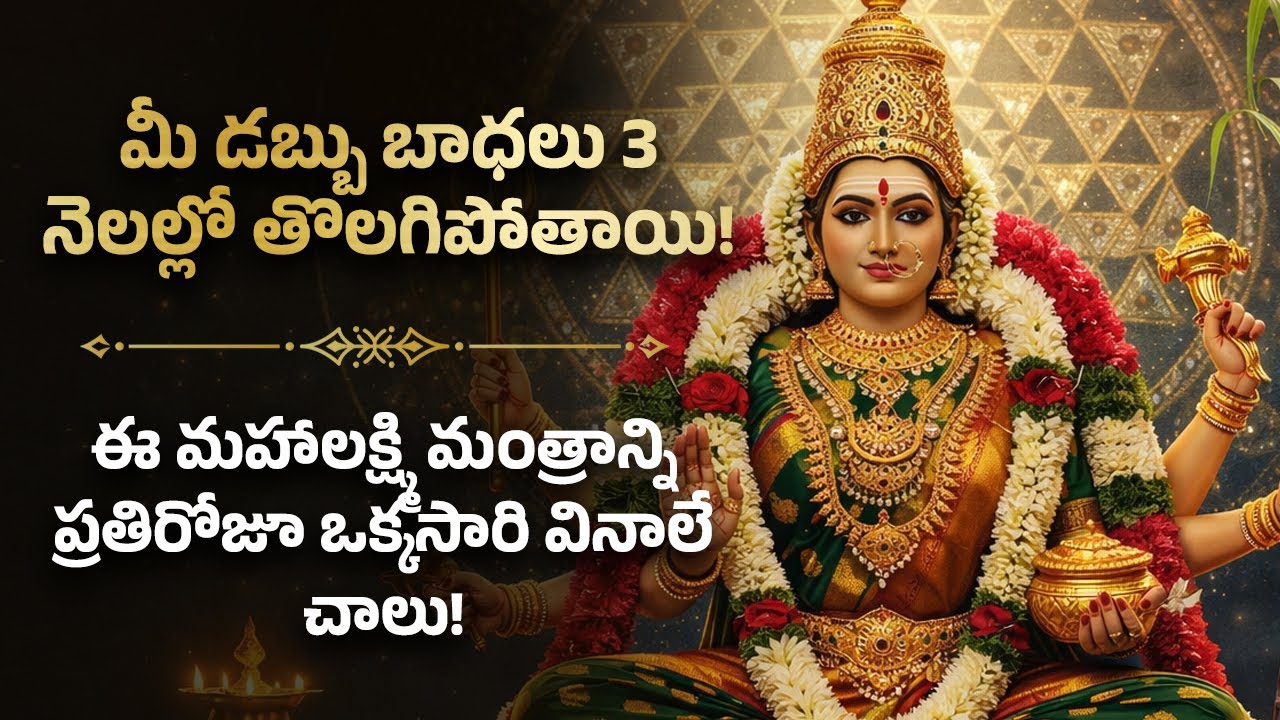 🌸 Telugu Powerful Mahalakshmi Wealth Mantra | Devotional Song | Bhakti Spiritual Wellness