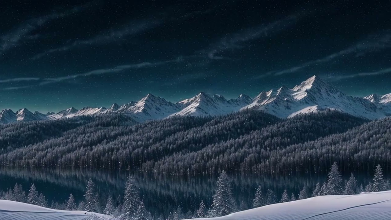 【10分BGM】【リラックスBGM】Whispers of Winter Stars: Ethereal AI Landscape