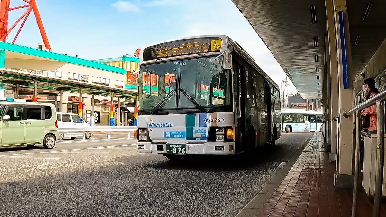 西鉄バス北九州　12番小倉南区役所行き  砂津→小倉南区役所  乗車・下車　車椅子