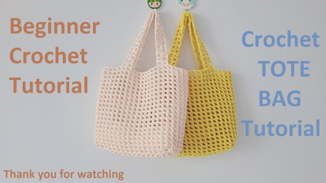 Crochet TOTE BAG tutorial - BEGINNER CROCHET TUTORIAL