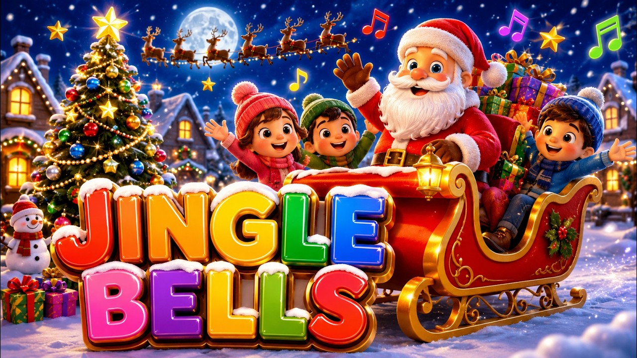 Jingle Bells Christmas Song🎅 Santa Is On His Way!  Christmas Songs for Kids | Festive Xmas Carol 3D