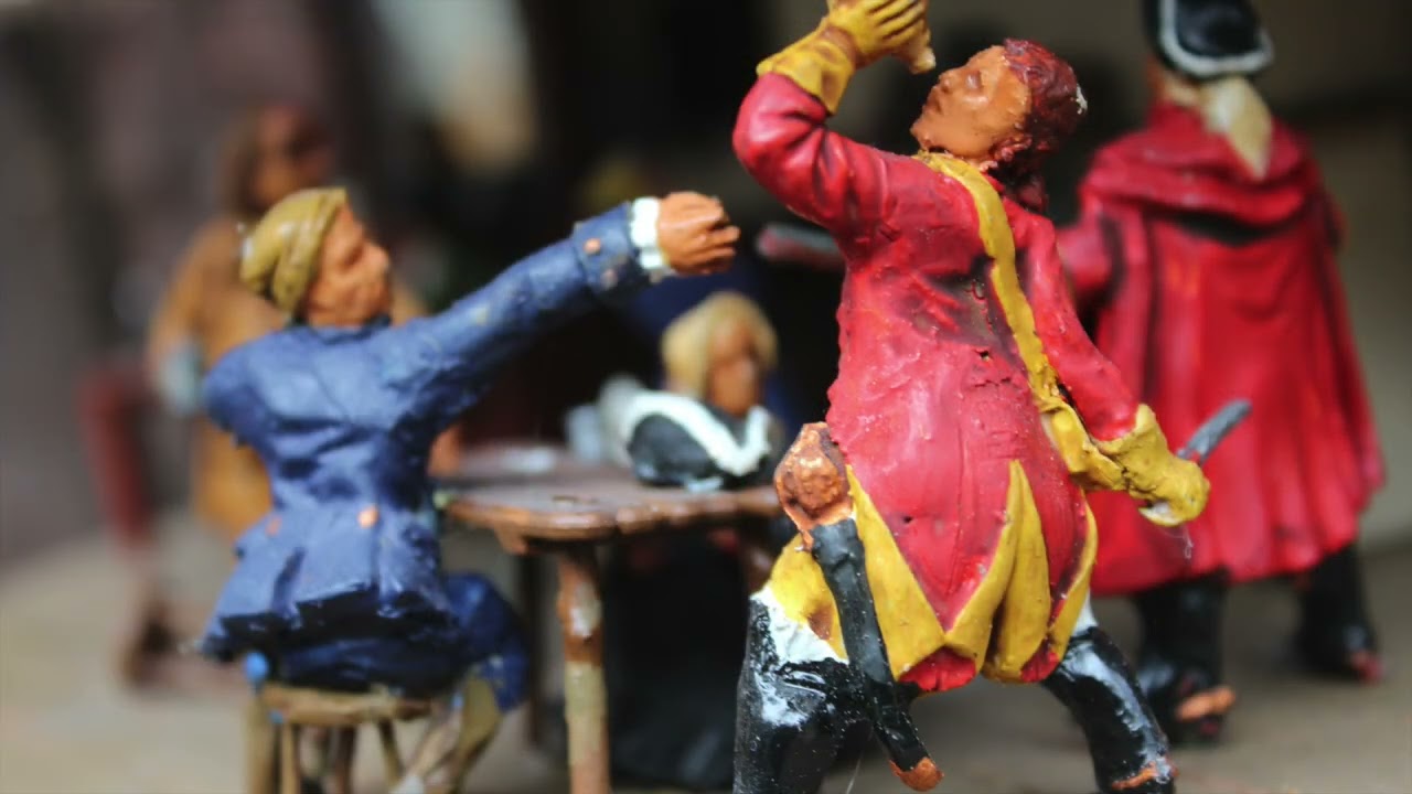 A rotating miniature scene inside a barrel, telling a tale of smugglers!