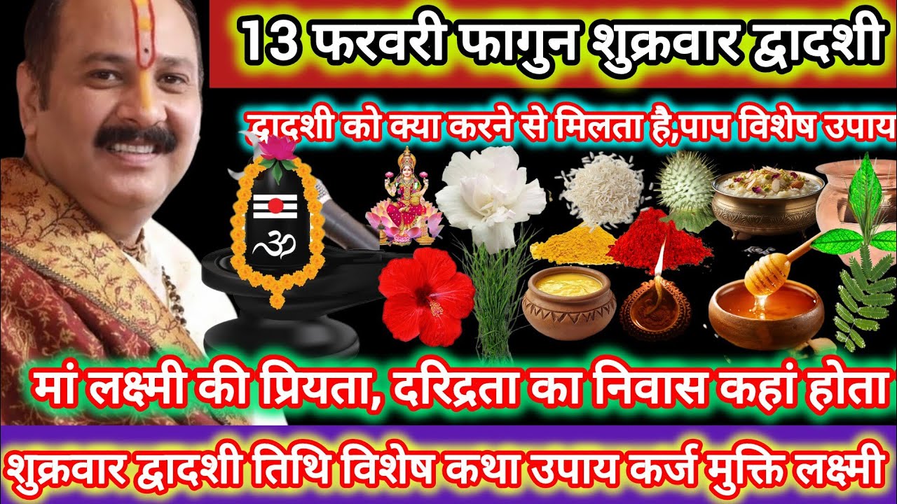 13 फरवरी शुक्रवार एकादशी द्वादशी तिथि।विशेष कथा उपाय महत्व,कर्ज रोग दोष मां लक्ष्मी प्रियता#katha#