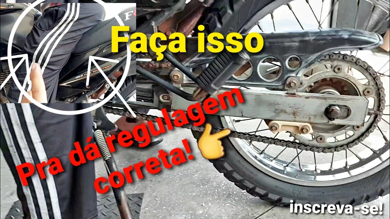 Muitos erra a regulagem da corrente da bros por esse simples detalhe. Veja
