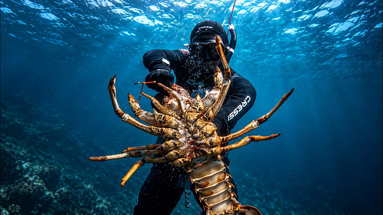 Diving Deep for GIANT Crayfish Catch and Cook!
