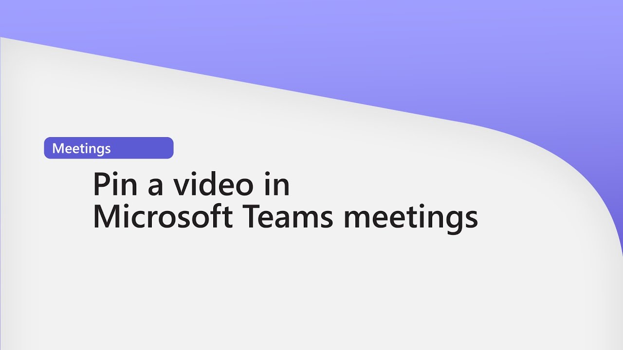 How to pin a video in a Microsoft Teams meeting
