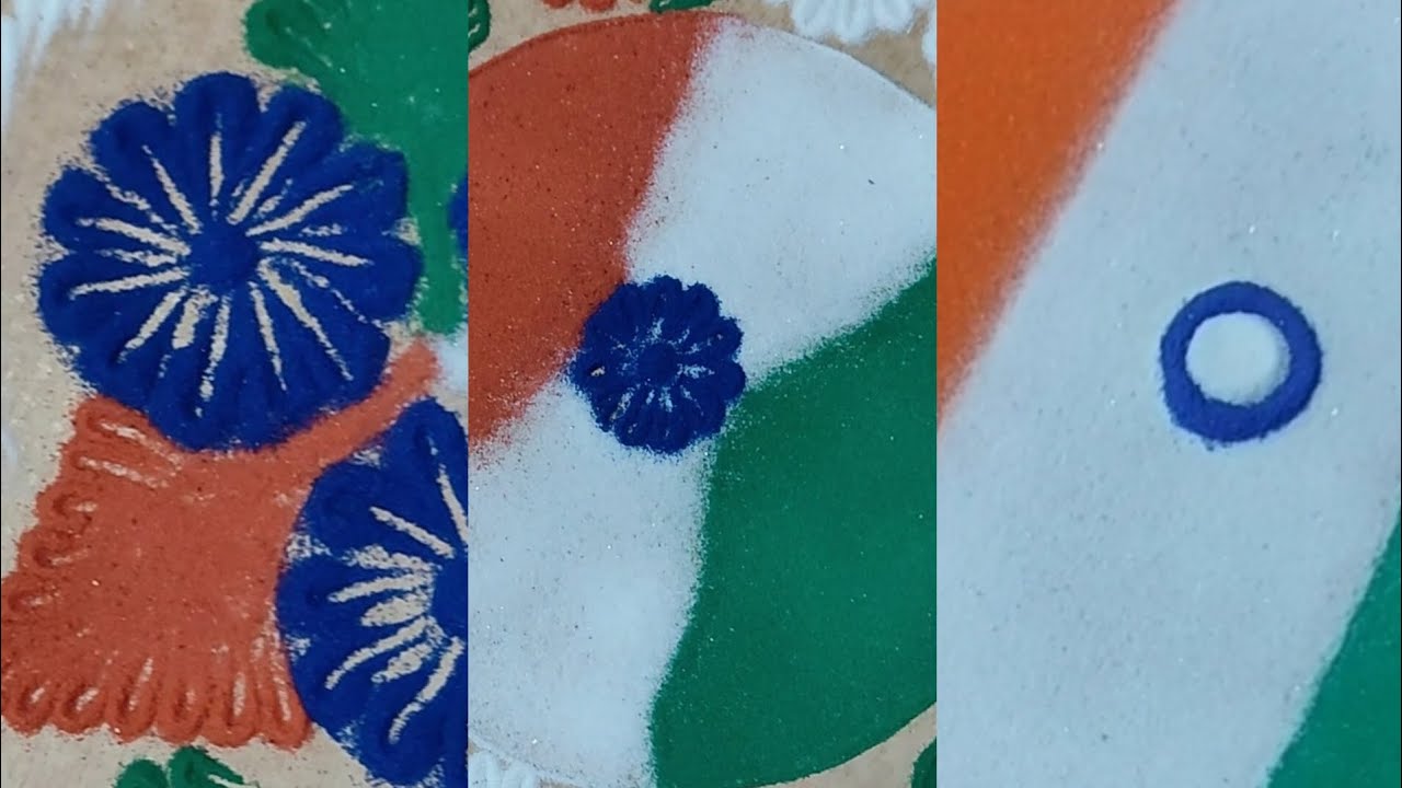 Republic day rangoli designs | tricolour theme rangoli designs 