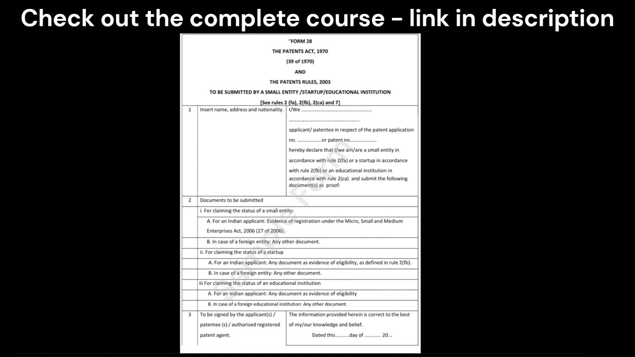 How to file a patent - Form 28 - Startup & Small Entity: Step-by-Step Guide for Inventors