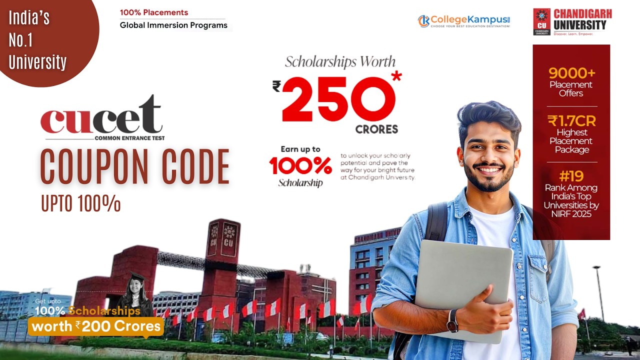 CUCET Coupon Code 2026 &ndash; Get FREE CUCET Registration & Up to 100% Scholarship! #cucetadmissions