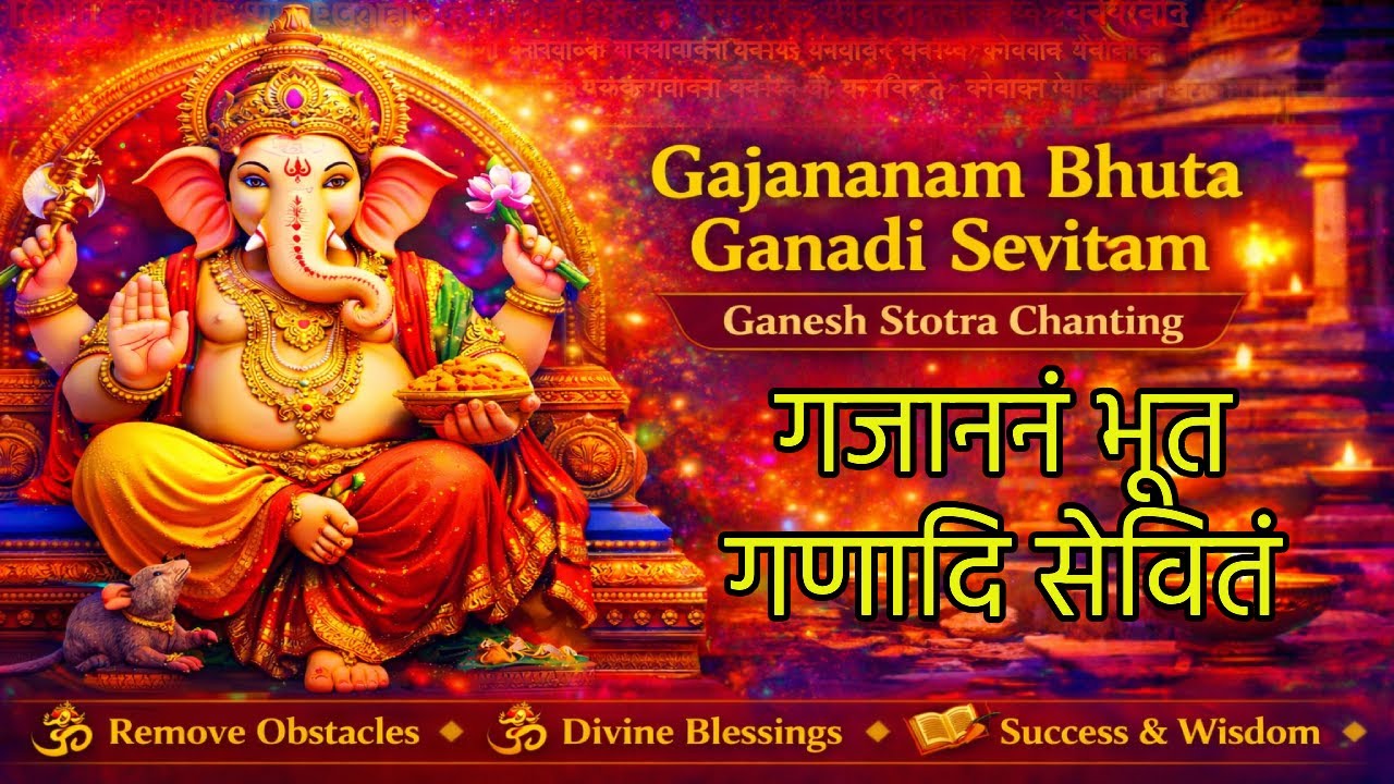 Ganesh Stotra for Peace, Success & Wisdom | Gajananam Bhuta Ganadi Sevitam | गजाननं भूत गणादि सेवितं