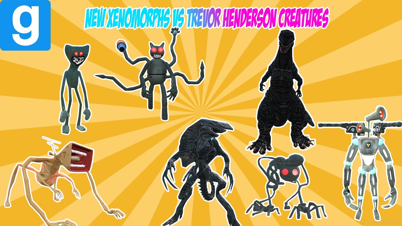 NEW XENOMORPH ALIENS VS TREVOR HENDERSON CREATURES- Garry's Mod Sandbox