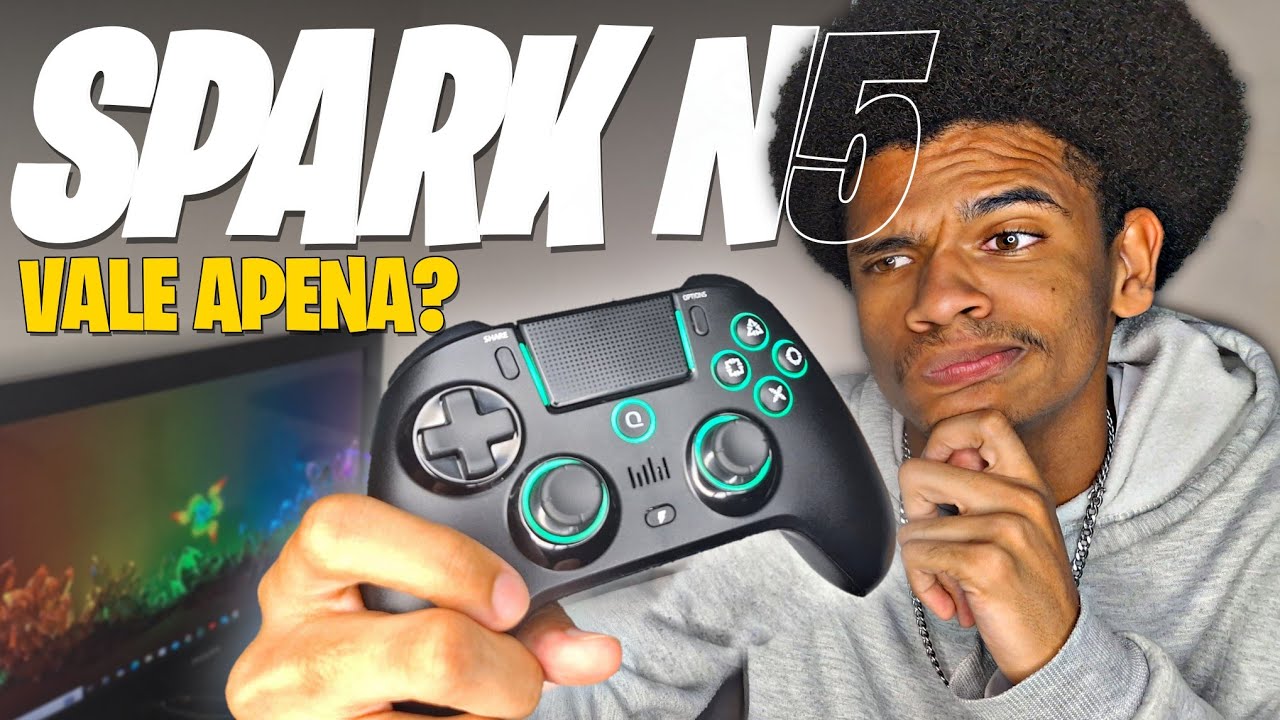 Meu NOVO CONTROLE SPARK N5 🤩 (unboxing + teste em jogos)