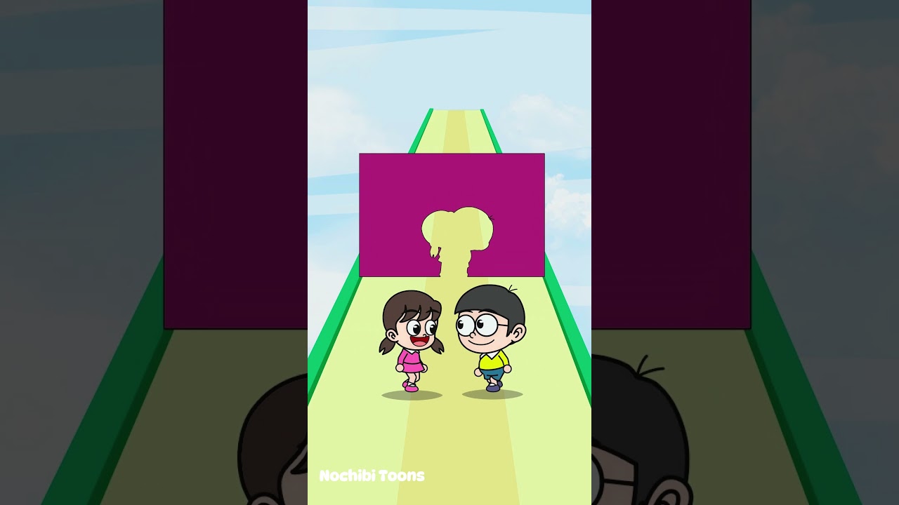Nobita and Shizuka Play Body Symbol Challenge