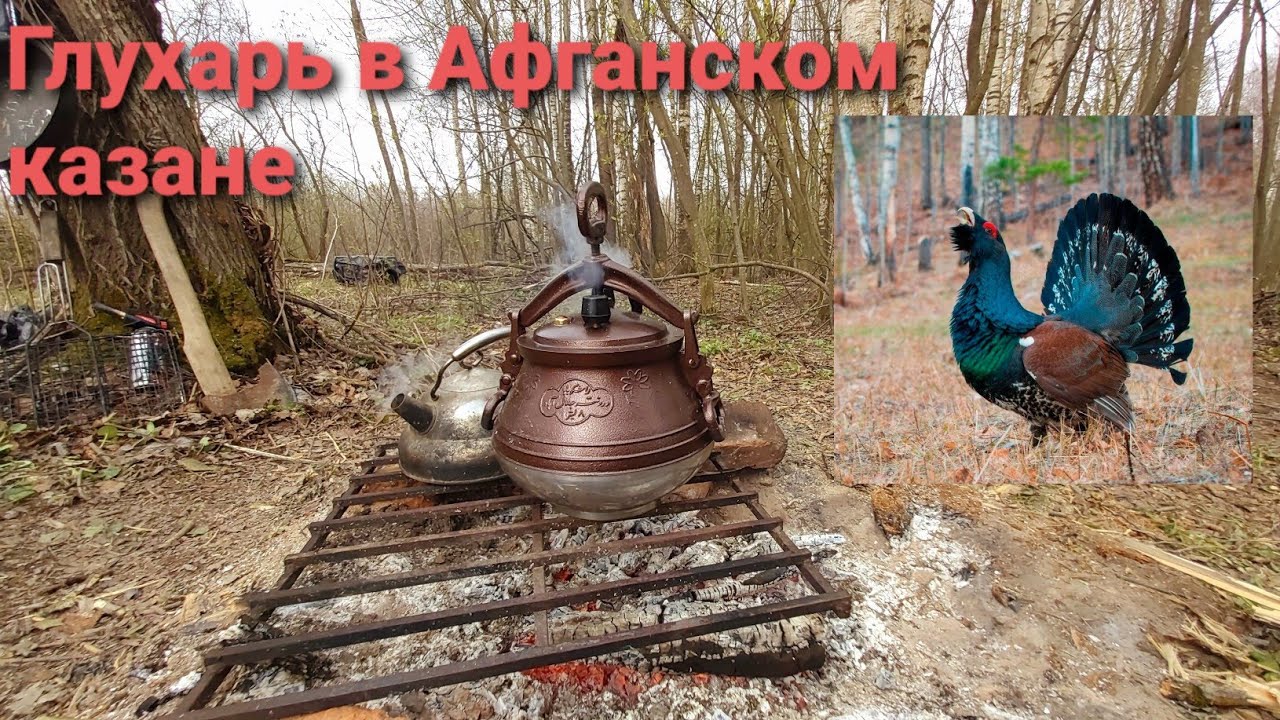 Глухарь в афганском казане на костре