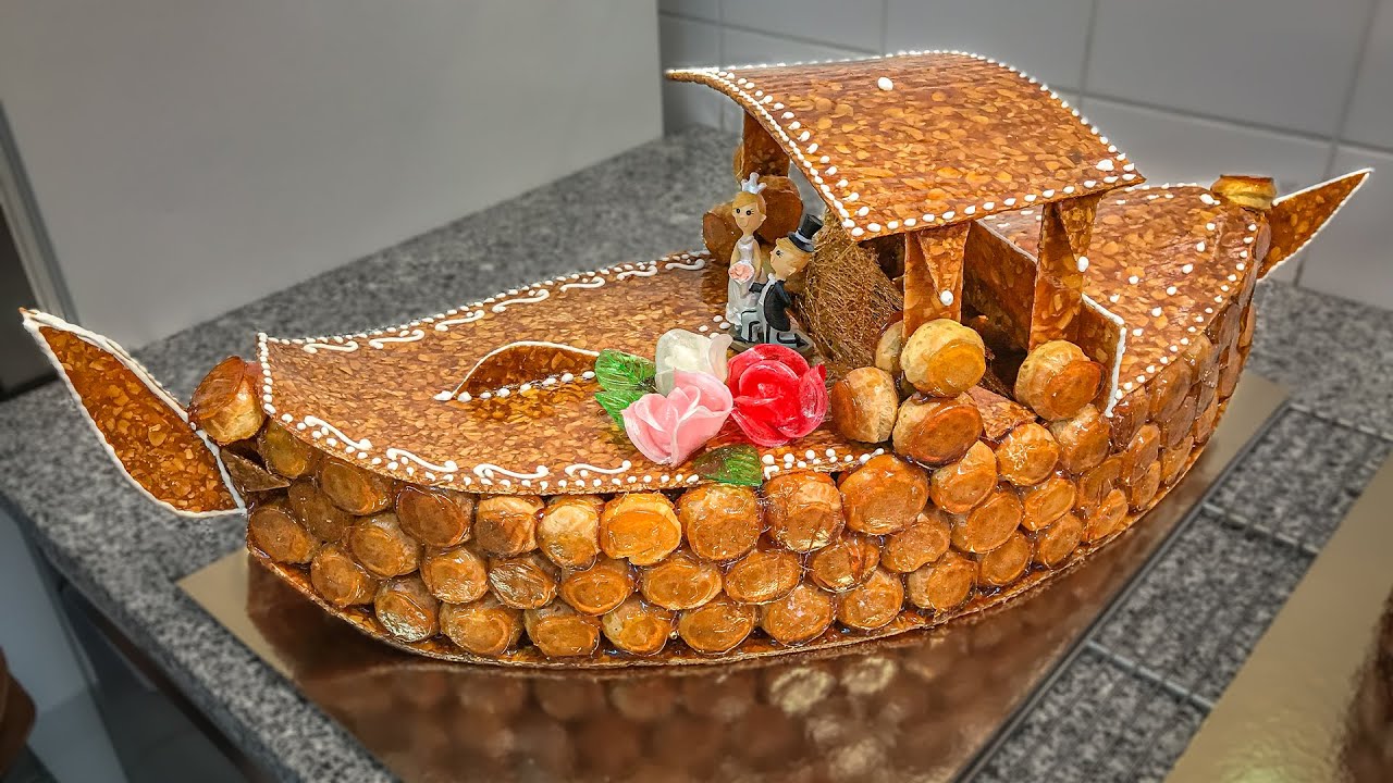 Pièce montée Bateau en nougatine | Pâtisserie