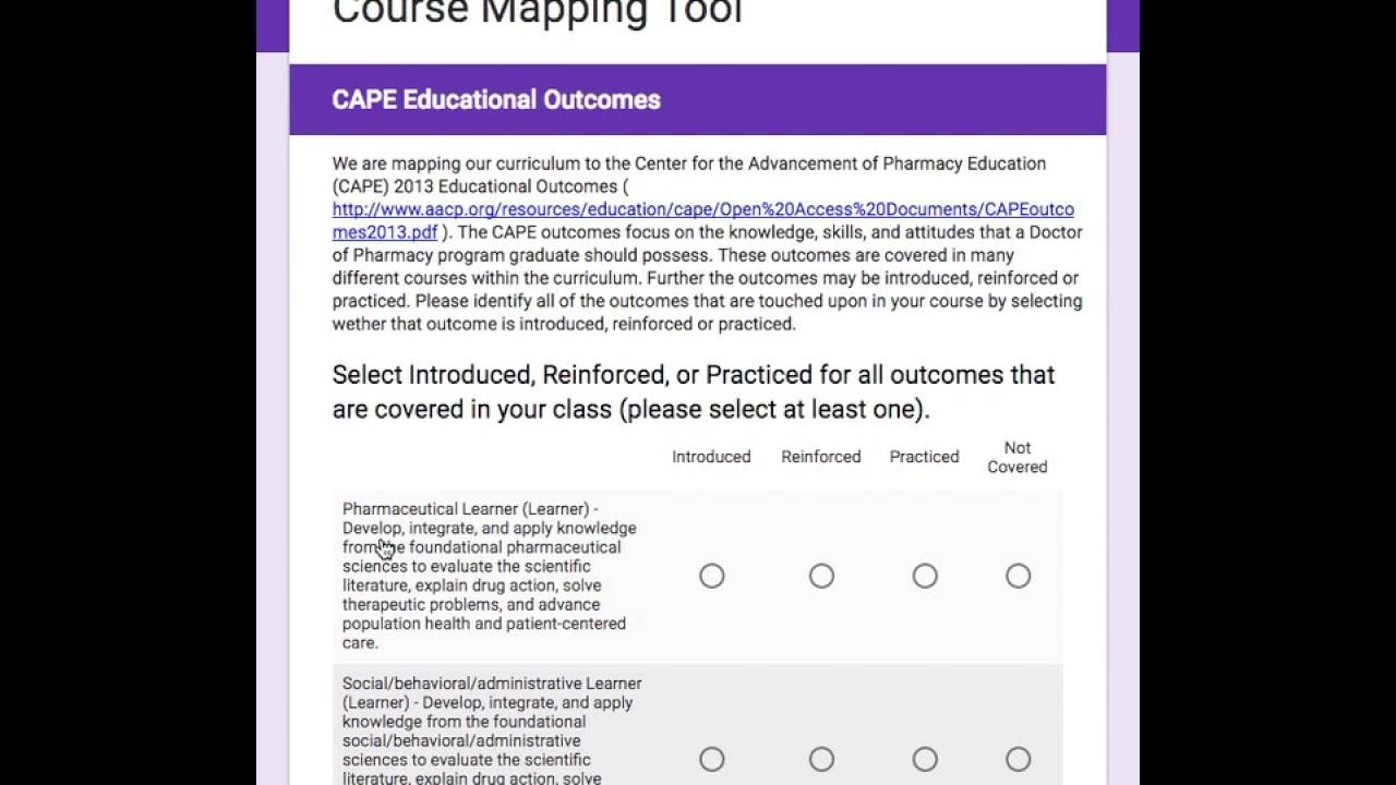 Curriculum Mapping Tool