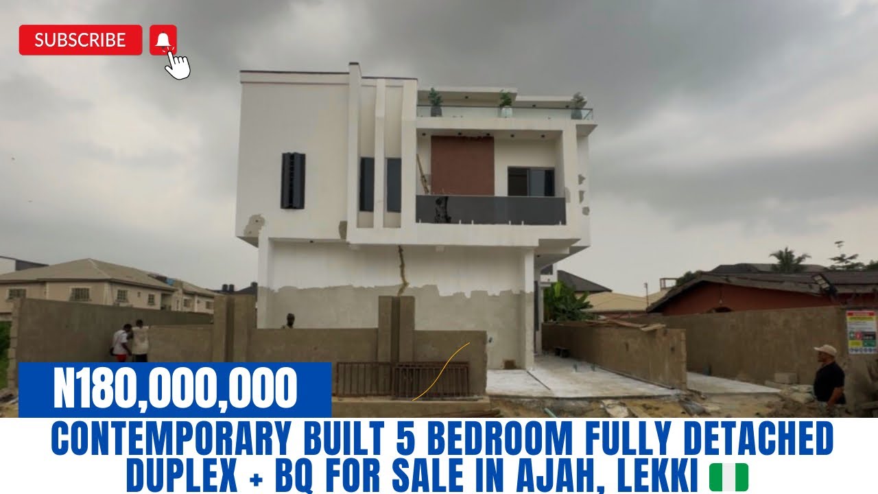 HOUSE FOR SALE IN LEKKI, LAGOS NIGERIA; CONTEMPORARY BUILT 5 BEDROOM DETACHED DUPLEX FOR SAL IN AJAH