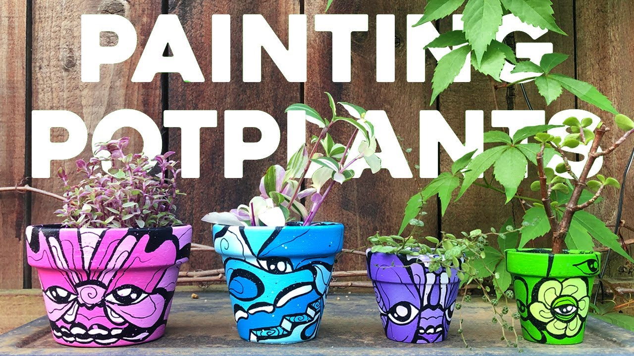 Painting Terracotta Pots | DIY pot plant artwork with Kasper