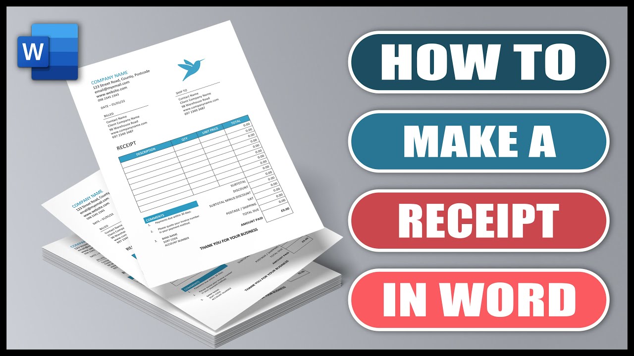 How to make a RECEIPT in word | Save receipt as a TEMPLATE