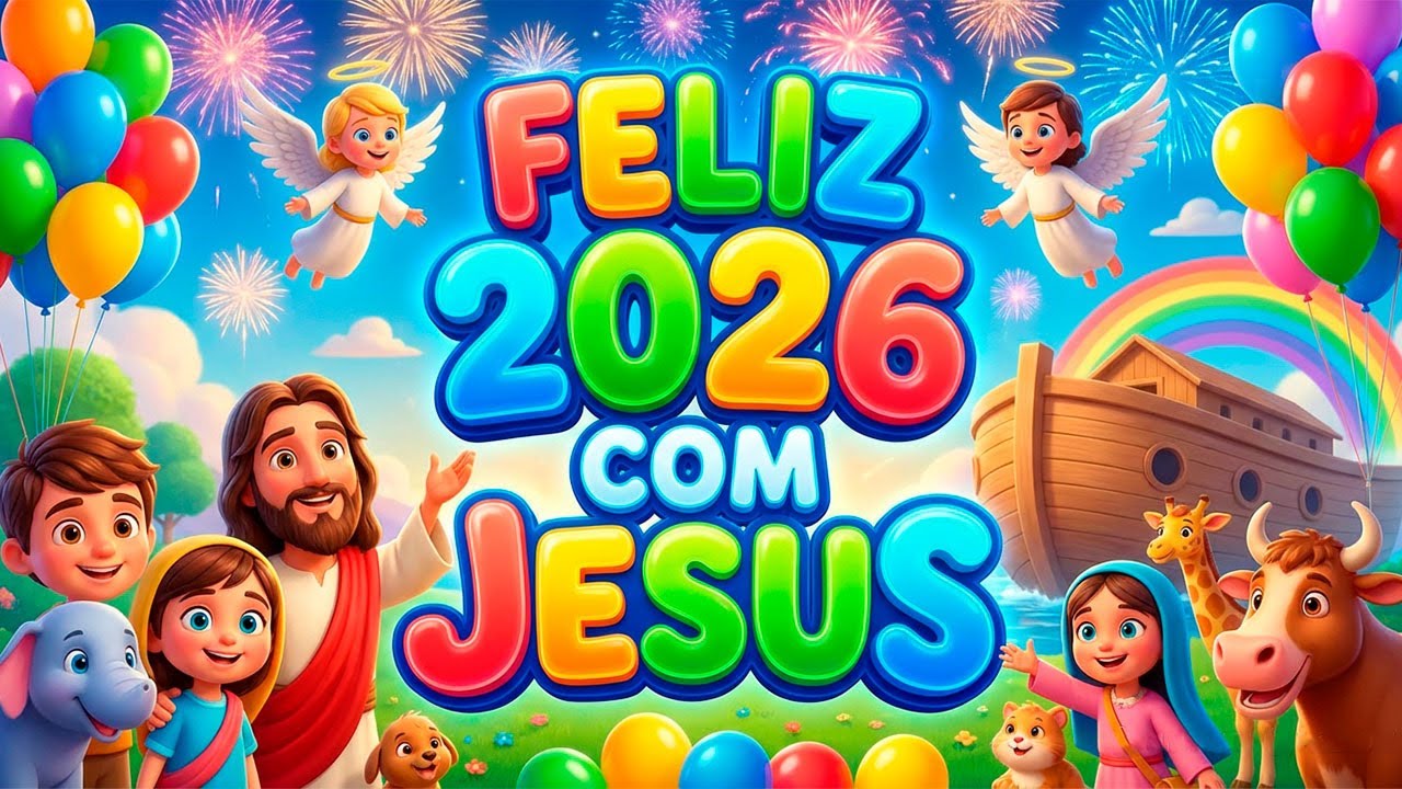 FELIZ 2026 COM JESUS - Louvor Animado para Crianças! 🤩 aprender e adorar!