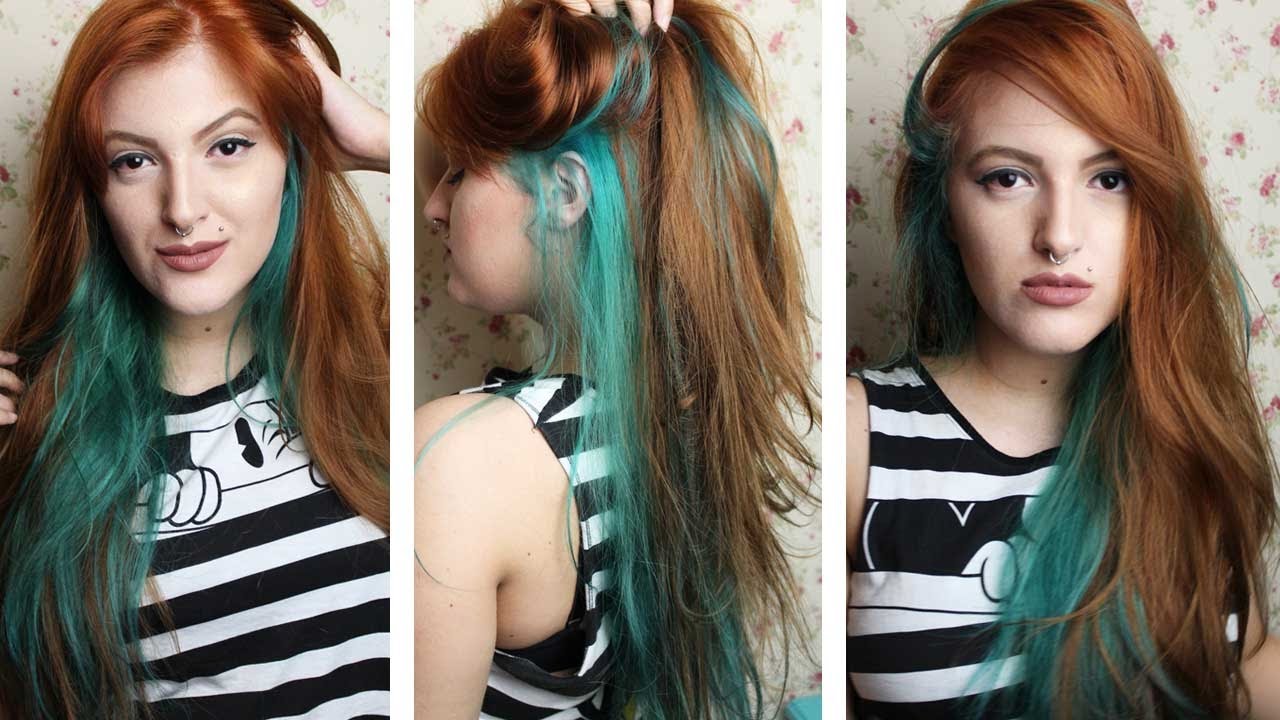 TUDO SOBRE O MEU NOVO CABELO - CABELO RUIVO COM MECHAS TURQUESA