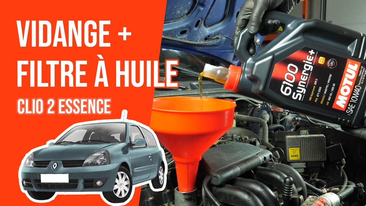 Vidange et changement du filtre à huile Clio 2 1.2i 🛢
