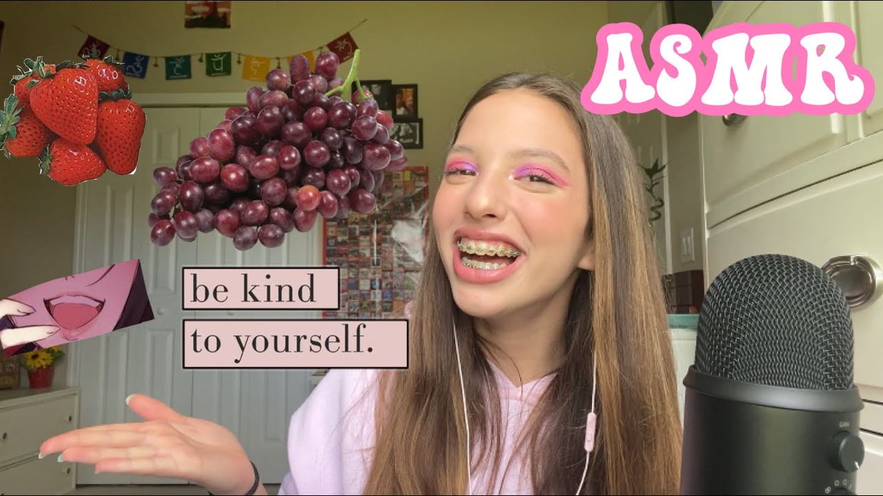 ASMR Tanghulu Eating 🍓🍇 (intense crunch)