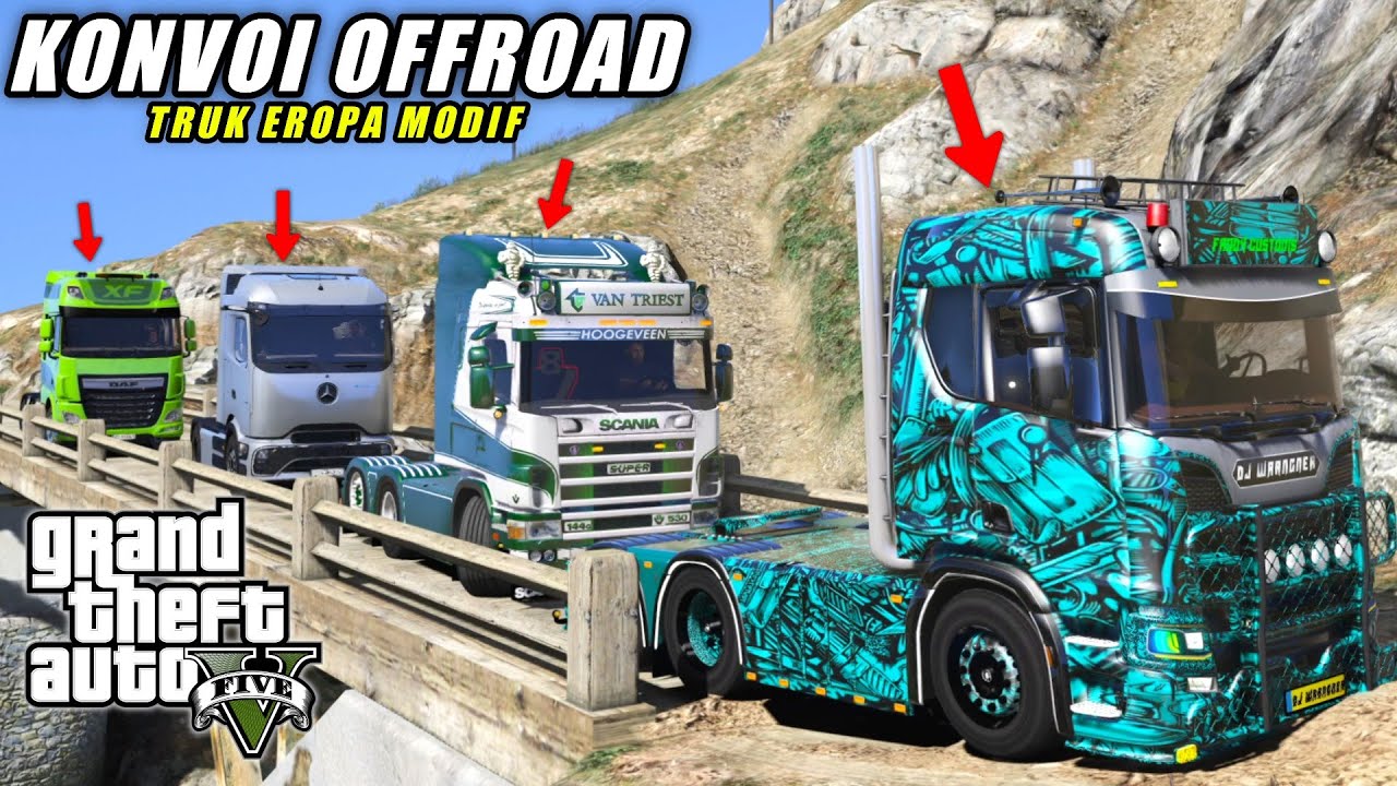 Aku Bawa TRUK EROPA Terkeren & Langka Buat Ikut Konvoi Naik Ke Atas GUNUNG TERTINGGI Di GTA 5 Mod