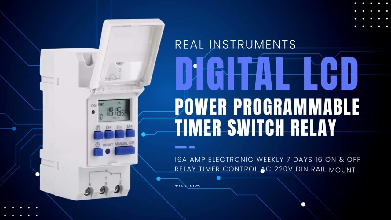 Real Instruments THC15A Din Rail Digital Programmable Timer Switch  | How To Set Wiring