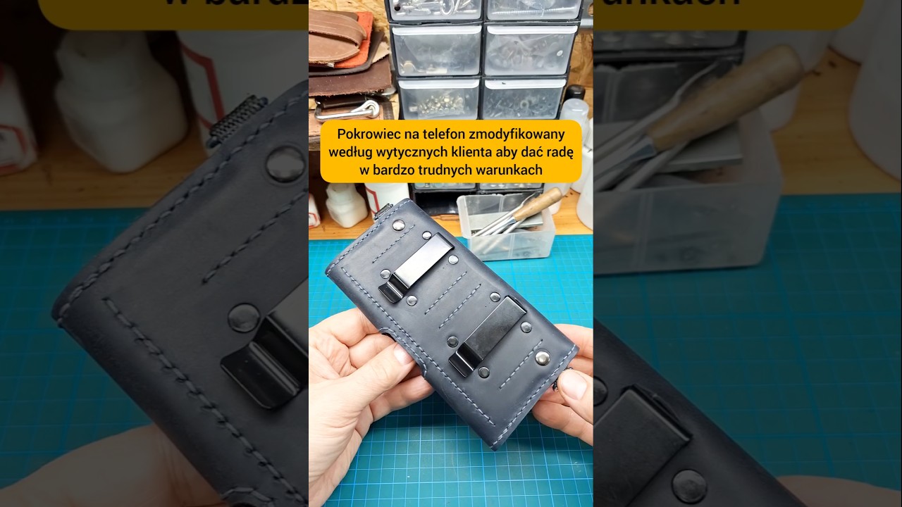 A leather phone case designed for use in harsh conditions