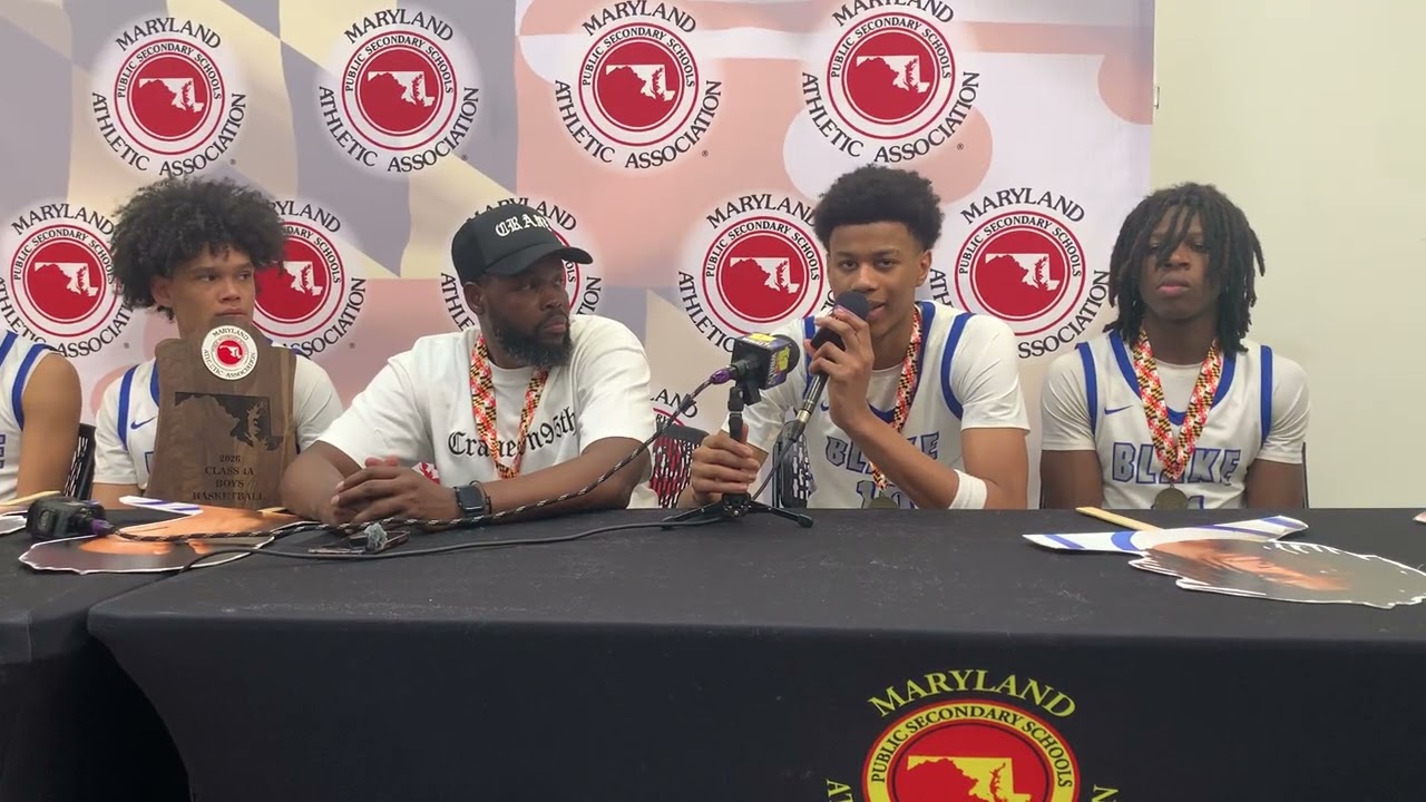 Blake boys basketball press conference Maryland Class 4A state final 03/14/26