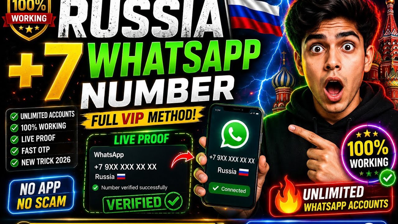 Russia +7 WhatsApp Number 2026 🇷🇺 | Unlimited WhatsApp Accounts 🔥 | Live Proof Working Method