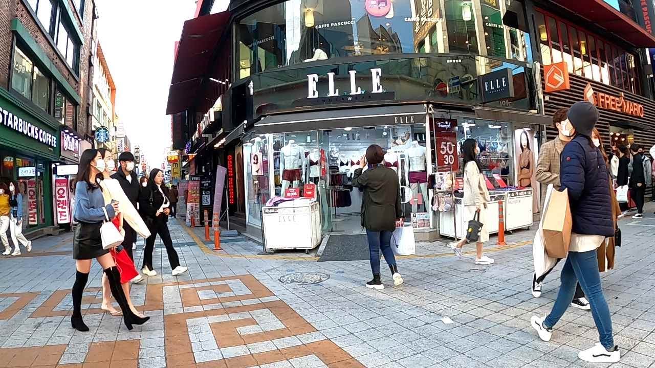 Прогулка по Чхунджанно в Кванджу, южная корея