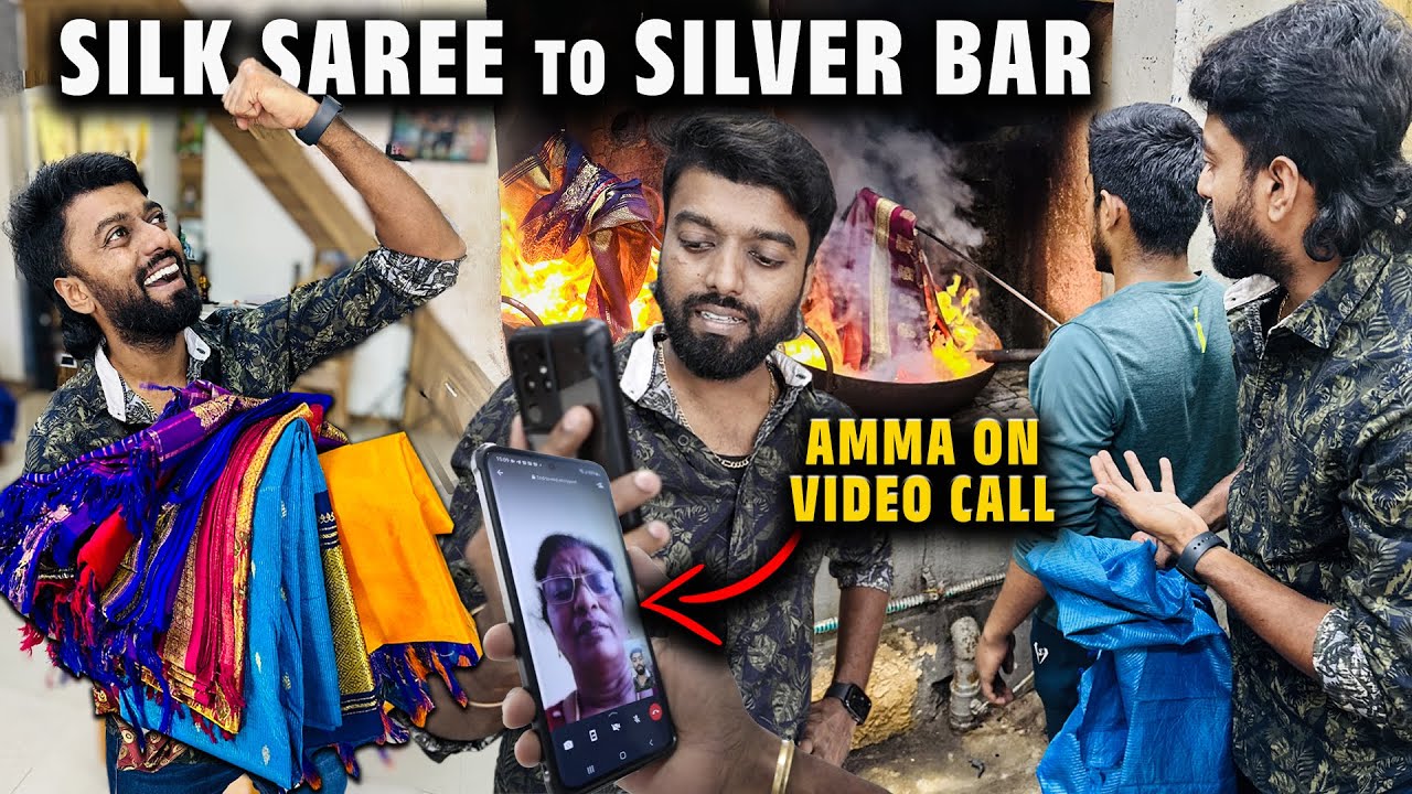Melting அம்மா's Pattu Saree to SILVER Bar !! Mom Reaction on Video Call