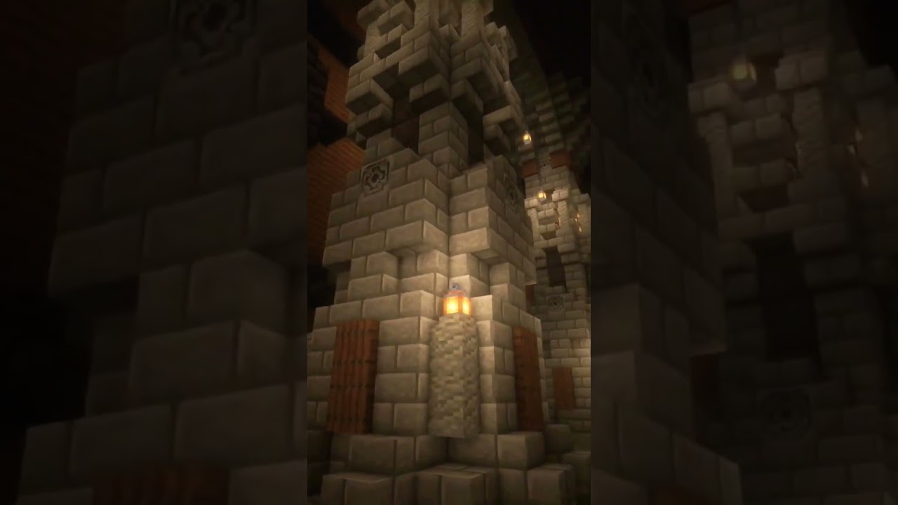 Minecraft Underground Hall Supported By Medieval Pillars!   #shorts #minecraft #viral #building
