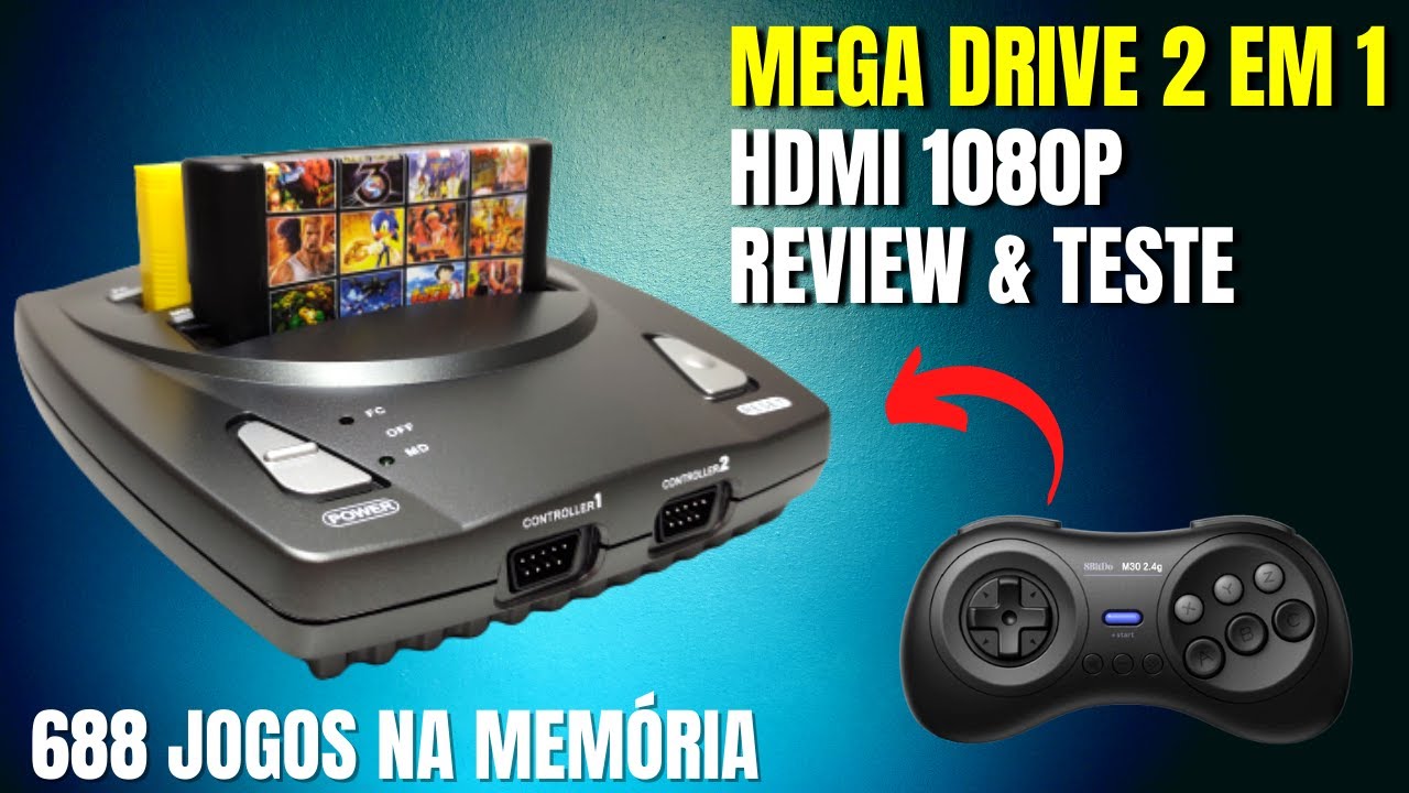 Mega Drive HDMI 2 em 1 Clone do AliExpress | RETRON COMBO - RD08HD