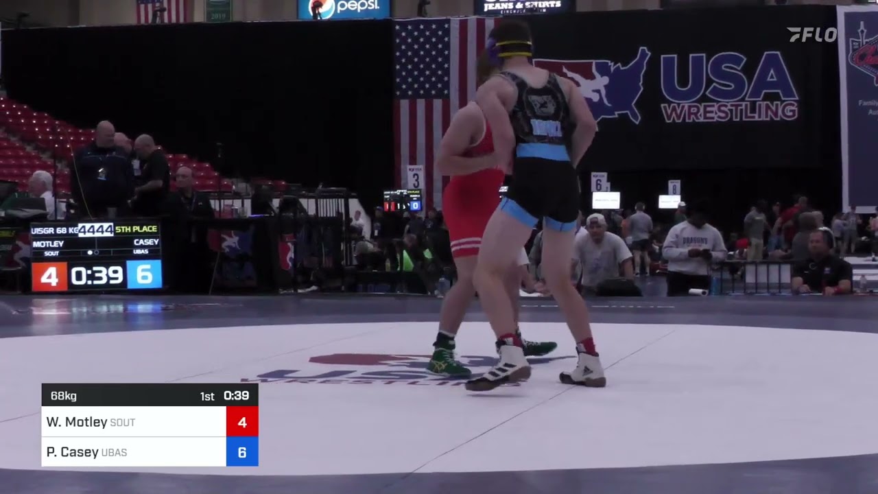 68 Kg 5th Place - William Motley, South Side Wrestling Club Vs Parker Casey, Ubasa Wrestling Acade