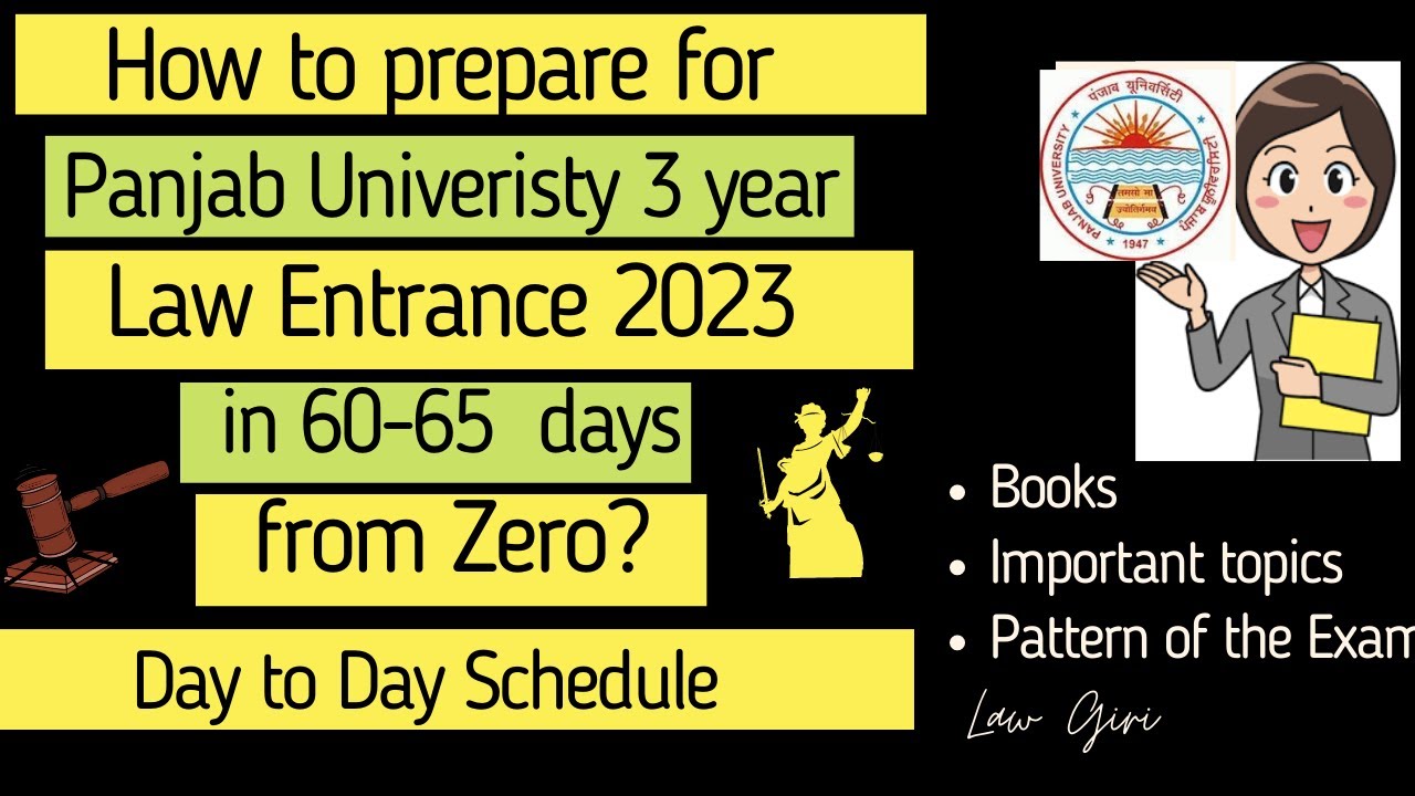 Punjab University Chandigarh Law 2023 60-65 Days Preparation Strategy|PU 3 year LLB Entrance Book