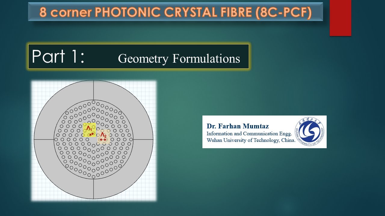|| COMSOL || || EIGHT CORNER PHOTONIC CRYSTAL FIBRE || | 8C-PCF| [Part - 1/3]