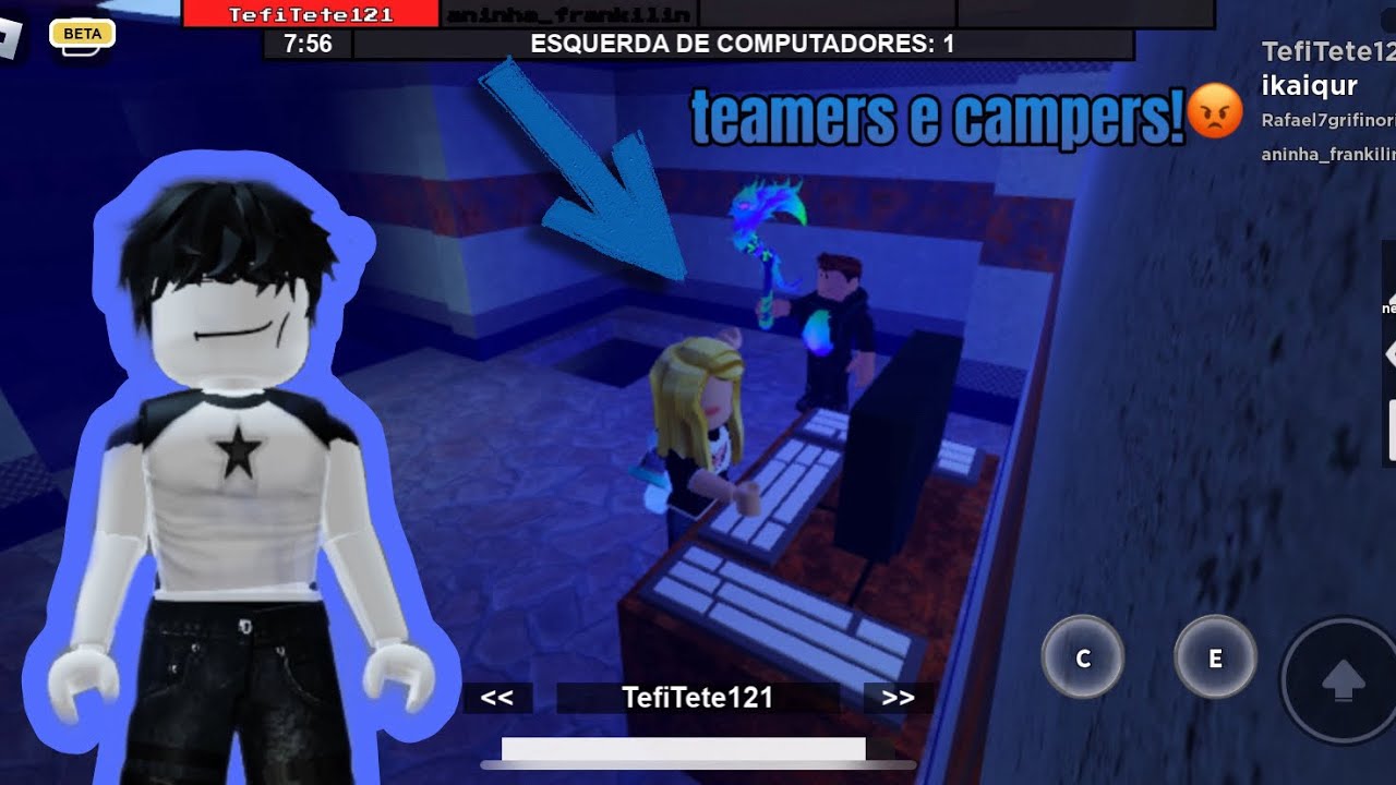 derrotando teamers e campers no marretão!! 😼- flee the facility roblox