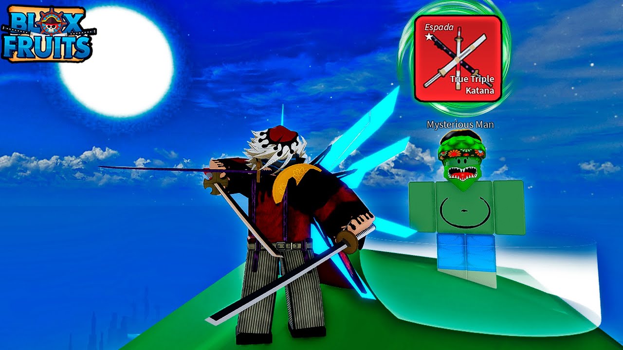 PEGUEI a TRUE TRIPLE KATANA (TTK) em SERVE PÚBLICO no BLOX FRUITS!!